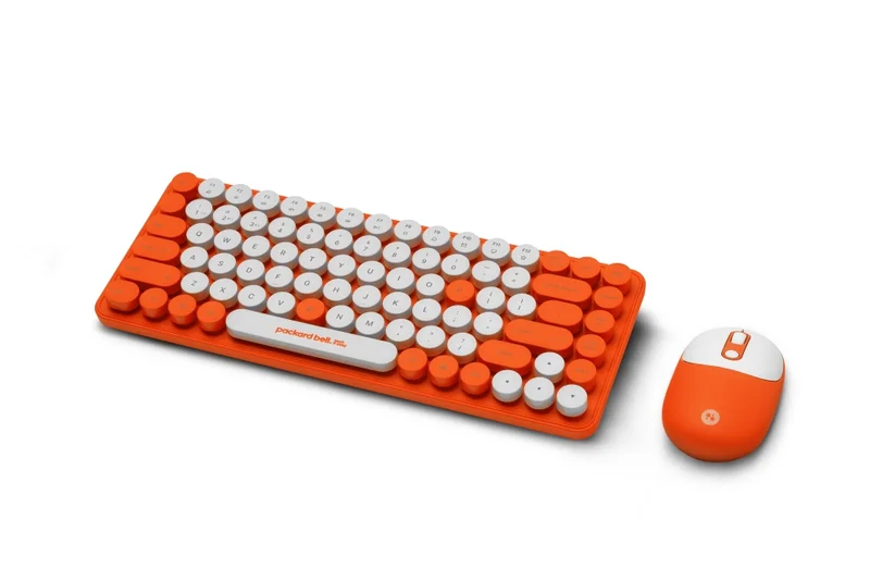 PackardBell The Dot Combo, PBA 600, BT Keyboard and mouse, Ergonomic Slim Design, Quiet Keys, US layout, Orange
