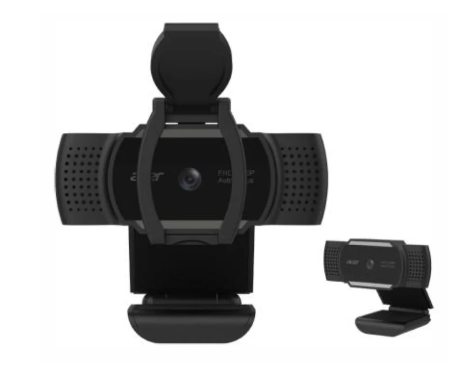 Acer USB Webcam Built in Microphone - max. resolution FHD (1920x1080), Frame rate -30fps, 2.0 Mega Pixel, Auto Focus, View Angle -80 degree, Omni-directional Auto noise reduction, USB A 2.0, Lens cover, Windows, Chrome, IoS, Black