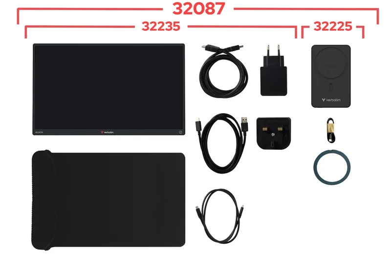 Verbatim Portable 13.3"  WUXGA Touch Monitor ALU with Wireless Power Supply incl. Power Bank 5000mAh