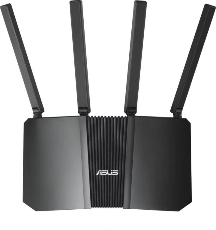 Рутер ASUS RT-BE55 BE3600 WiFi 7 AiMesh, 4K-QAM, MLO, 2.5G WAN, 4x1G LAN, мрежова защита, родителски контрол, VPN, черен