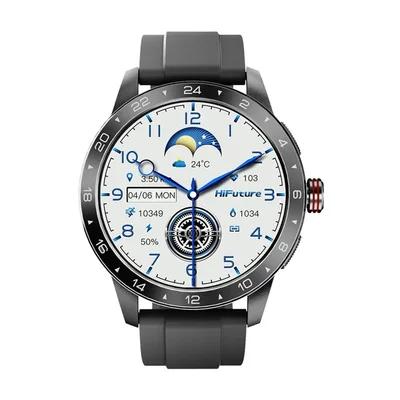 HiFuture Flex 2 Black, 1.39" FHD, 360?360, Bluetooth Call, IP68 Waterproof, 24/7 True Heart Rate & Blood Oxygen Sensor, Up to 10 days daily use, 100+ Sports Mode