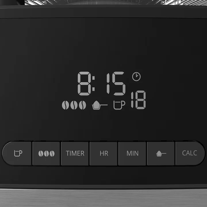 Krups KM832810 Grind & Brew, metalic grinder, 3 grinding settings, digital display, timer, 1.25L