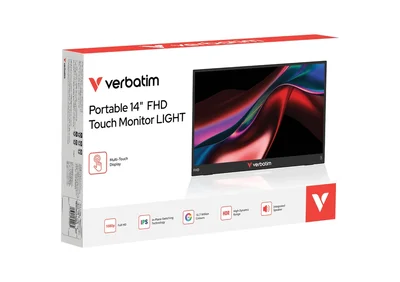 Монитор Verbatim LIGHT 14" FHD IPS Touch, преносим