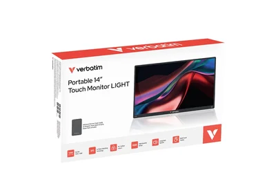 Verbatim Portable 14" FHD Touch Monitor LIGHT with Wireless Power Supply incl. Power Bank 5000mAh