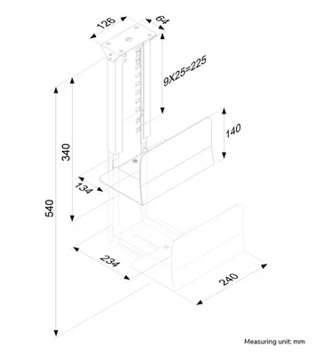 Neomounts CPU Holder (height PC: 39-54 cm / width PC: 13-23 cm)