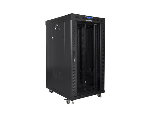 Lanberg rack cabinet 19" free-standing 22U/600x800 (flat pack) with glass door lcd black v2