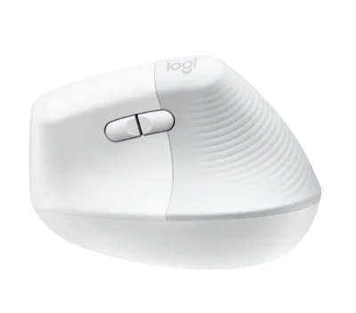 Вертикална мишка Logitech Lift for Mac, ергономична, безжична, бяла/сивкава