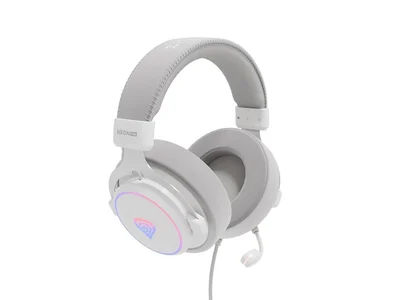 Геймърски слушалки Genesis Neon 764 с микрофон, RGB подсветка, USB, бял