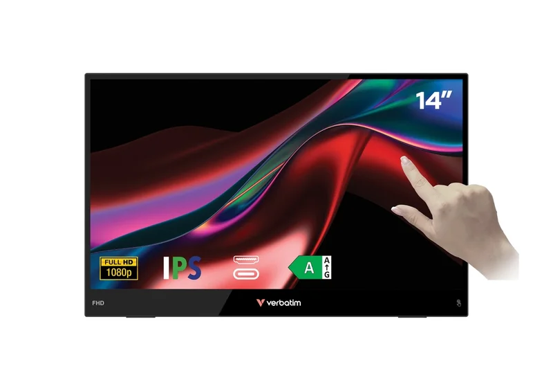 Монитор Verbatim LIGHT 14" FHD IPS Touch, преносим