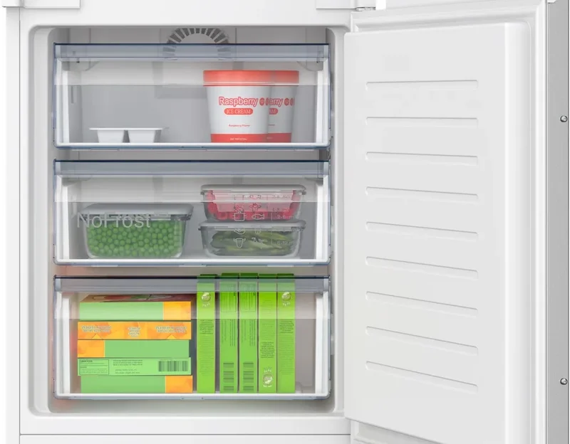 Bosch KIN96NSE0, SER2, BI fridge-freezer XL, NoFrost freezer, E, 193,5cm, 290l(215+75), 34dB(B), IC, Multi Box XXL, EcoAirflow, Door Open Alarm, sliding hinge