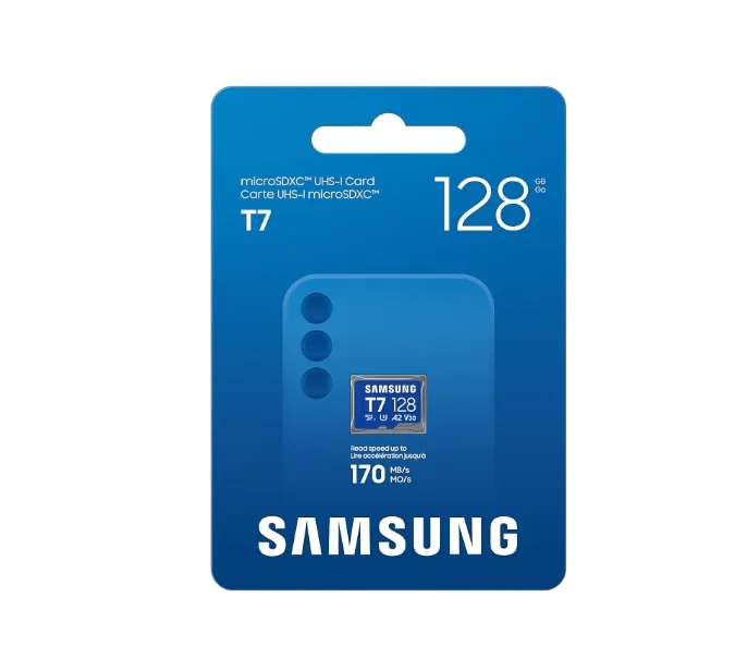 Samsung 128GB micro SD Card T7 UHS-I Transfer Speed up to 170MB/s Class 10 U3 V30 A2