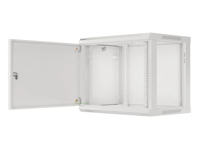 Lanberg rack cabinet 19" wall-mount 9U/600x450 for self-assembly with metal door grey (flat pack)