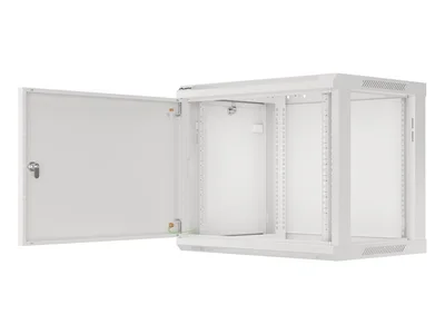 Lanberg rack cabinet 19" wall-mount 9U/600x450 for self-assembly with metal door grey (flat pack)