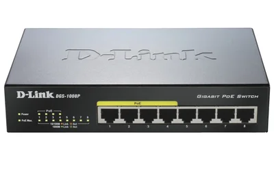 D-Link 8-port 10/100/1000 Desktop Switch w/ 4 PoE Ports