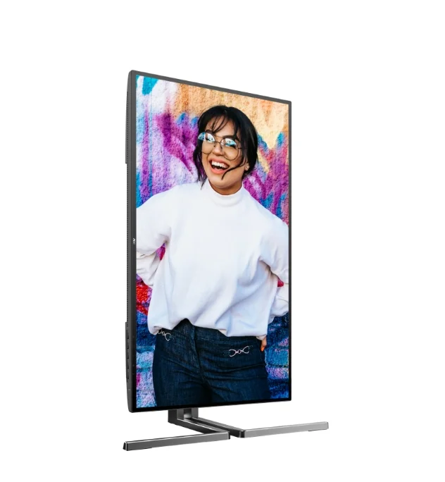 AOC U27U3CV, 27" Nano IPS WLED, 3840x2160@60Hz, 4ms GtG, 400cd m/2, 1300:1, 50M:1 DCR, Adaptive Sync, FlickerFree, Low Blue Light, 3Wx2, Tilt, Height Adjust, Pivot, Swivel, 2xHDMI, DP, USB hub