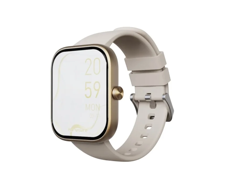 HiFuture Lume Champagne Gold, 1.85 " IPS, Powered by Dual Core, Aerospace-Grade Ultra Light Aluminum Frame, Bluetooth Call, 3D User Interface, 1ATM Waterproof, 24/7 True Heart Rate & Blood Oxygen Sensor, 100+ Sports Mode, Up to 7 days daily use