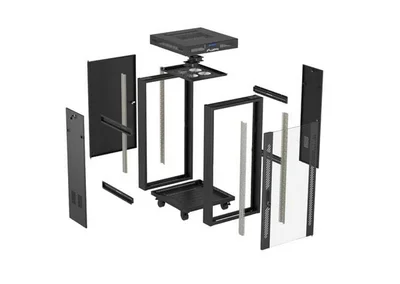 Lanberg Rack Cabinet 19" Free-Standing 22U/600X600 (FlAT Pack) With Glass Door LCD Black V2