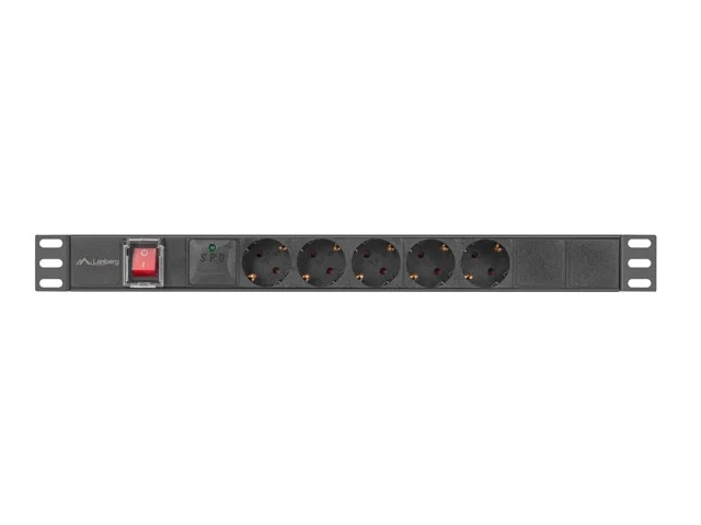 Lanberg power distribution unit (pdu) 19" 1U 16a 2m 5x schuko outlets black