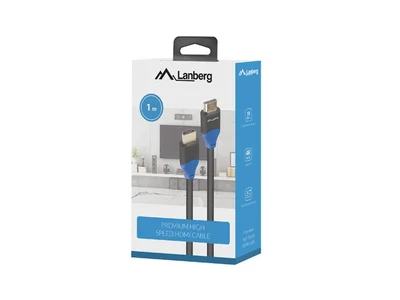 Lanberg HDMI M/M V2.0 cable 1m 4K CU box, black BOX