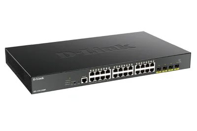 D-Link 24-port Gigabit PoE Smart Managed Switch with 4x 10G SFP+ ports, 370Watts