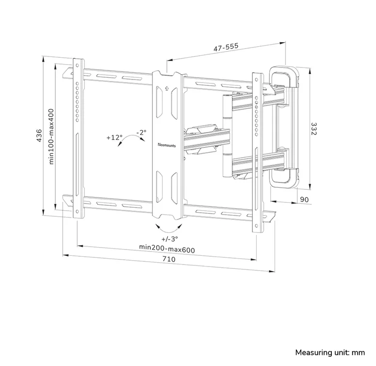 Neomounts Level-850 TV mount wall 40-70" - full motion - fast installation
