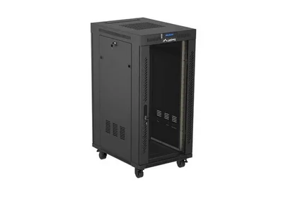 Lanberg Rack Cabinet 19" Free-Standing 24U/600X800 (FlAT Pack) With Glass Door LCD Black V2