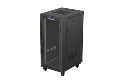 Lanberg Rack Cabinet 19" Free-Standing 24U/600X800 (FlAT Pack) With Glass Door LCD Black V2