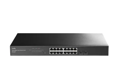Cudy GS1016ES2 16-Port Gigabit Light Managed Switch with 2 SFP, 19 inch, 16 Gigabit RJ45 Ports + 2 SFP Slots, Rack-mountable Steel Case