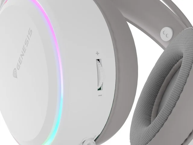 Геймърски слушалки Genesis Neon 613 G2 с микрофон, RGB подсветка, бели