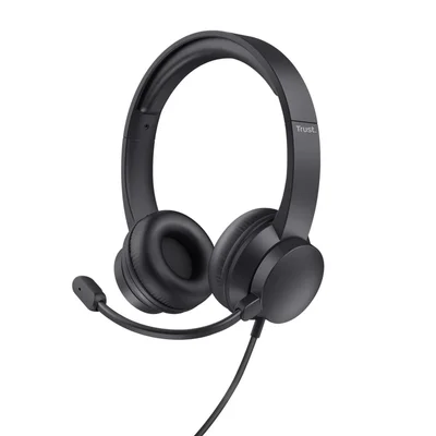 Слушалки TRUST Ayda PC, с микрофон, жични, 3.5 mm, Overhead, черни