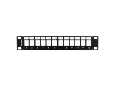 Lanberg patch panel blank 12 port 1U with organizer for keystone modules black