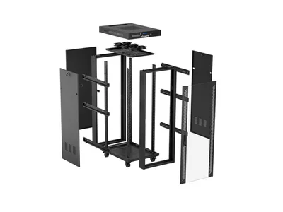 Lanberg rack cabinet 19" free-standing 32U/600X1000 (FLAT PACK) with glass door LCD black
