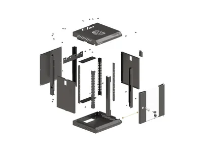 Lanberg rack cabinet 10" wall-mount 6U/300x300 (flat pack) with glass door black