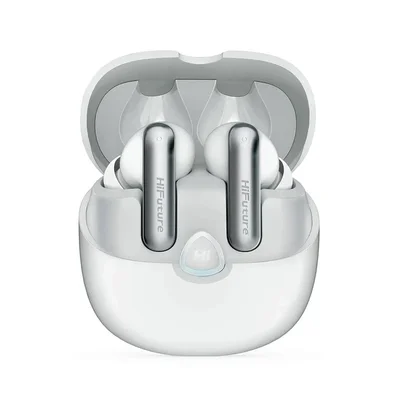 HiFuture SonicAir White, 4MICS ENC, 35 Hours Playtime,  Wireless 5.3, 10MM Driver, Soft Bass, Comfort Fit