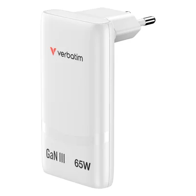 Verbatim Fold 'n' Go GaN Charger 65W EU plug White