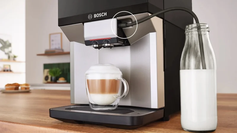 Bosch TPE40307, SER4, Fully automatic coffee machine VeroCafe 15 bar, TFT display, 9 bev., Silver/Piano black, Ground coffee, AromaDouble Shot, CeramDrive
