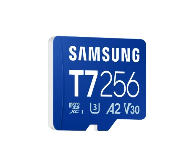 Micro SD карта Samsung 256GB T7, UHS-I, до 170MB/s, Class 10, U3, V30, A2