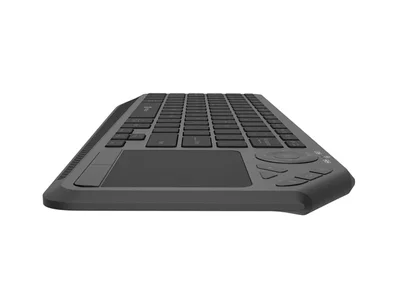 Клавиатура NATEC Turbot 2, безжична, с тъчпад, US, X-Scissors, BT, 2.4GHz, черна/сива
