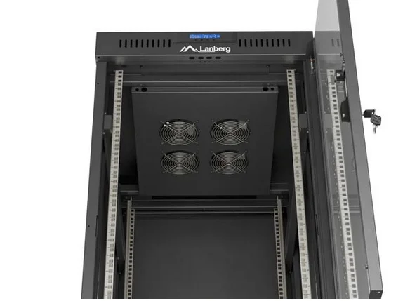 Lanberg Rack Cabinet 19" Free-Standing 24U/600X800 (FlAT Pack) With Glass Door LCD Black V2