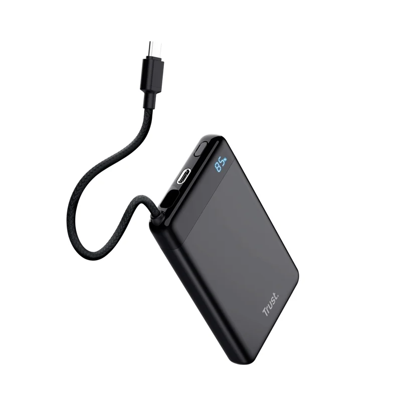 Външна батерия TRUST Fiera 10.000, 2 USB порта, черна