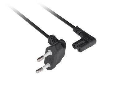 Lanberg CEE 7/16->IEC 320 C7 Euro (Radio) Power Cord 1.8M Angled VDE Black