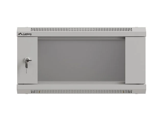 Lanberg rack cabinet 19" wall-mount 4U/540x350 (flat pack) with glass door grey