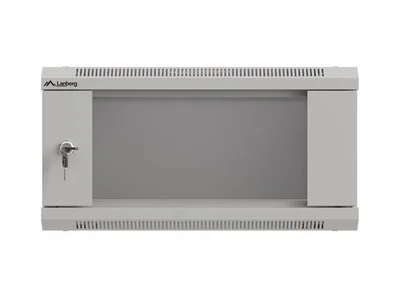 Lanberg rack cabinet 19" wall-mount 4U/540x350 (flat pack) with glass door grey