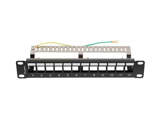 Пач панел LANBERG, 12 порта, 1U, 10", FTP, за Keystone модули, черен, v2