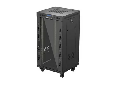 Lanberg Rack Cabinet 19" Free-Standing 22U/600X600 (FlAT Pack) With Glass Door LCD Black V2