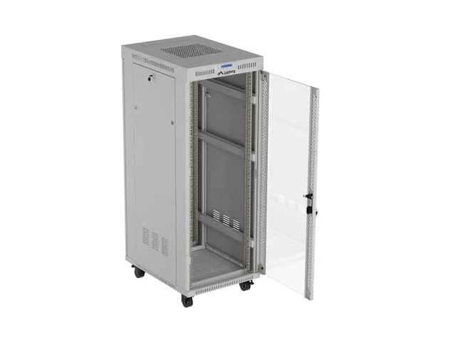 Комуникационен шкаф LANBERG – 32U/600x800, свободностоящ, 19", стъклена врата, сив