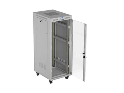 Комуникационен шкаф LANBERG – 32U/600x800, свободностоящ, 19", стъклена врата, сив