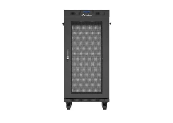 Lanberg Rack Cabinet 19" Free-Standing 24U/600X600 (FlAT Pack) With Mesh Door LCD Black V2