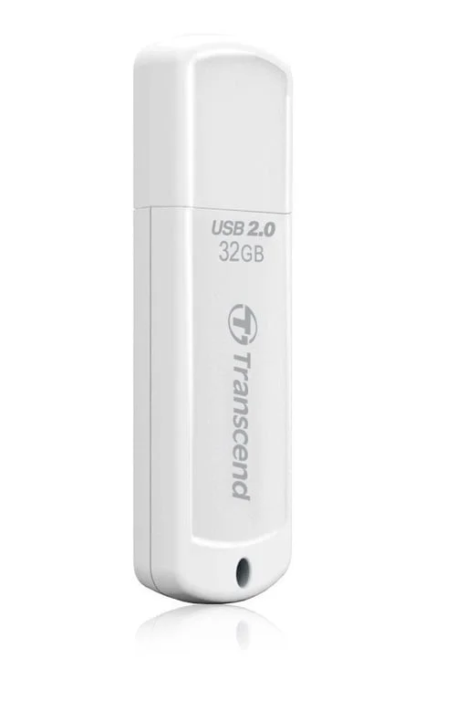 USB флашка Transcend JETFLASH 370 32GB, USB 2.0, Бял