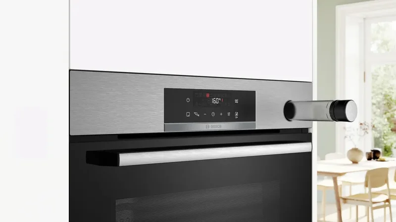 Bosch HRG572ES3 SER4, Combi-steam oven A+, AddSteam, Pyro+Hydro, 8 HM, full touch control, AutoPilot 15, 1 lvl rail, SoftClose&SoftOpen, AirFry tray, inox